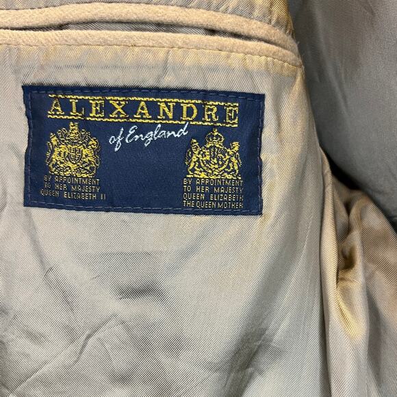 Alexandre of England Cashmere Coat Mens Size 48 Brown Fine Quality Suit Jacket - Picture 10 of 10